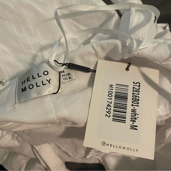 NWT Hello Molly Golden Vibes Midi Dress in White - Picture 3 of 3